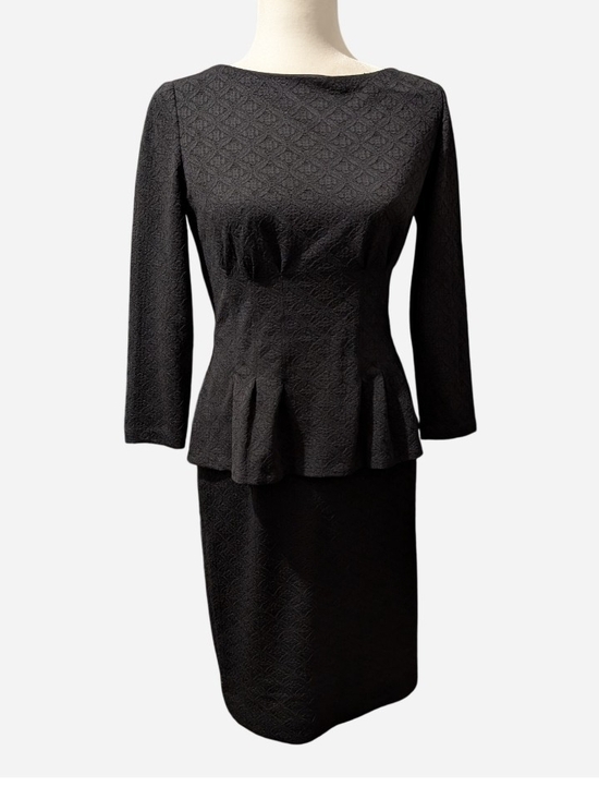 Lauren Ralph Lauren Dresses & Skirts - Lauren Ralph Lauren Black Textured Midi Peplum Dress